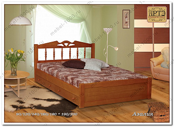 Деревянная кровать "Азалия с ящиками"