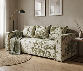 Диван еврокнижка "Лаунж" плюш бежевый