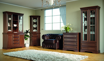 Модульная стенка для гостиной "МК-60 орех" (композиция 2) 