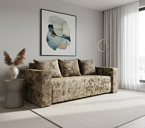 Диван еврокнижка "Лаунж" плюш коричневый