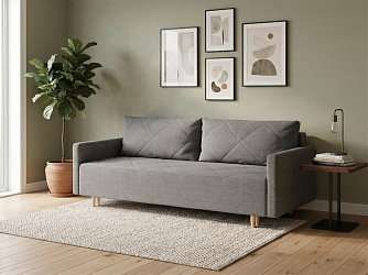 Диван еврокнижка "Милли" рогожка дрим грей
