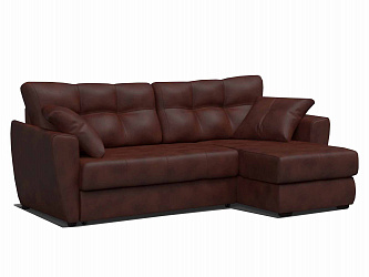 Угловой диван "Амстердам кожа коричневый"