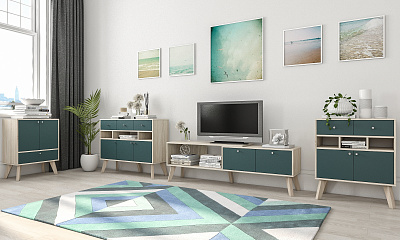 Модульная стенка для гостиной "Север-6"