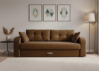 Диван еврокнижка "Дублин люкс коричневый"