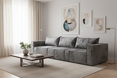 Диван "Лофт 3-х модульный серый" трансформер