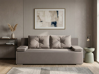 Диван еврокнижка "Лиссабон" велюр зара лайт браун 05