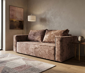 Диван еврокнижка "Лофт Люкс Плюш" коричневый