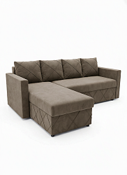 Угловой диван "Стелла" велюр коричневый