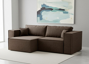 Угловой диван "Лофт 2 секции" рогожка дрим браун