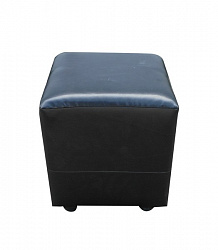 Пуф кожанный черный