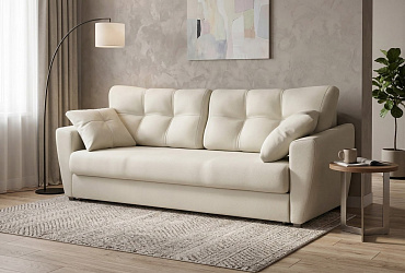 Диван еврокнижка "Амстердам бежевый кожа"