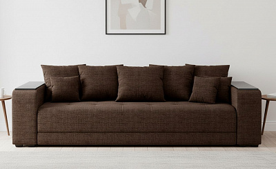 Прямой диван "Дубай" еврокнижка, рогожка дрим браун