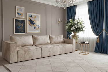 Диван "Лофт 3-х модульный бежевый" трансформер