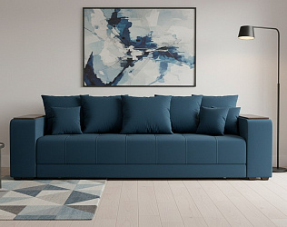 Прямой диван "Дубай" еврокнижка, велюр зара индиго 26