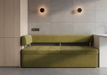 Кухонный диван "Дельфин" желтый