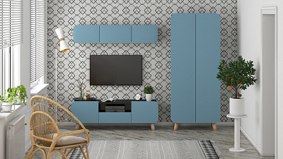 Модульная стенка для гостиной "Модерн Сканди-7"