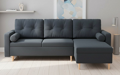 Угловой диван "Белфаст" велюр зара грей 18